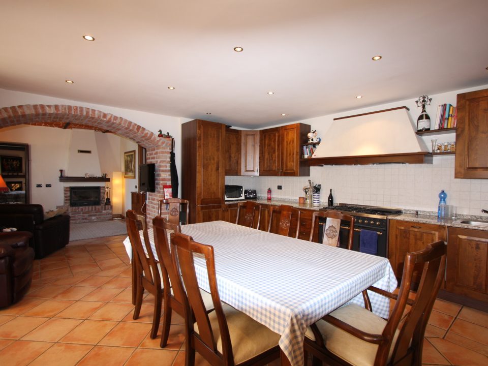 The large country-style kitchen