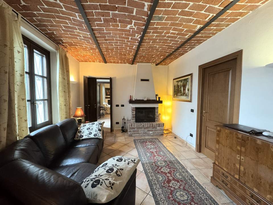 The living area next to the kitchen