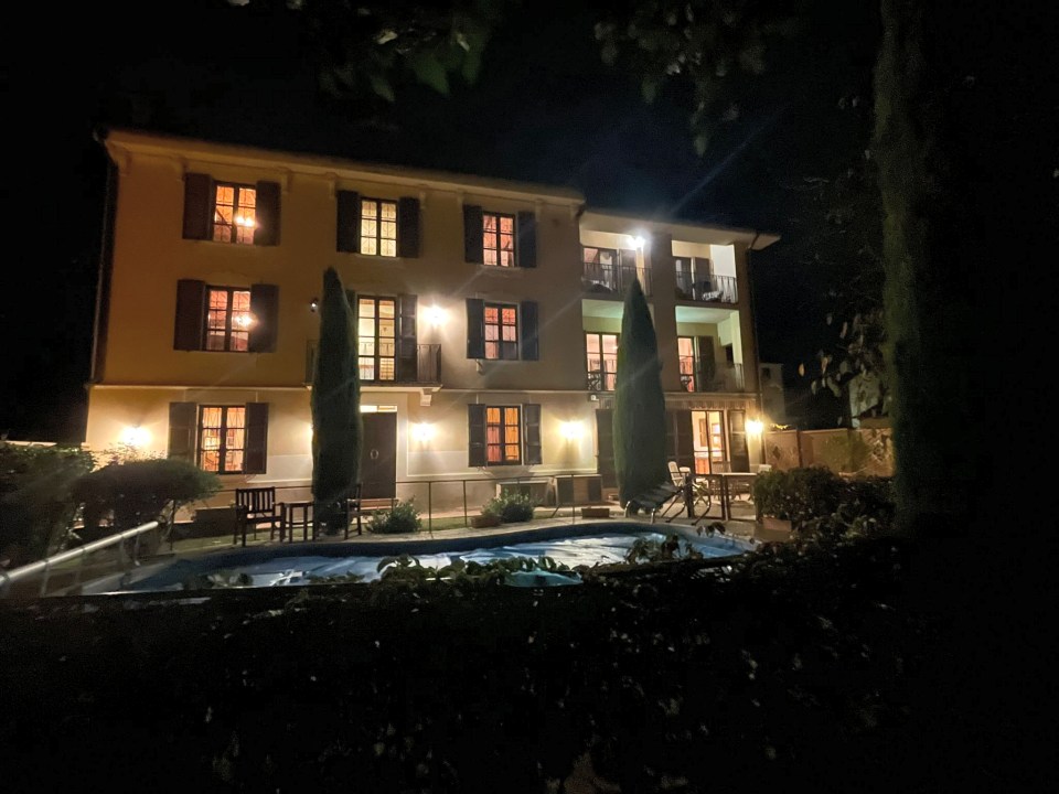 The villa at night