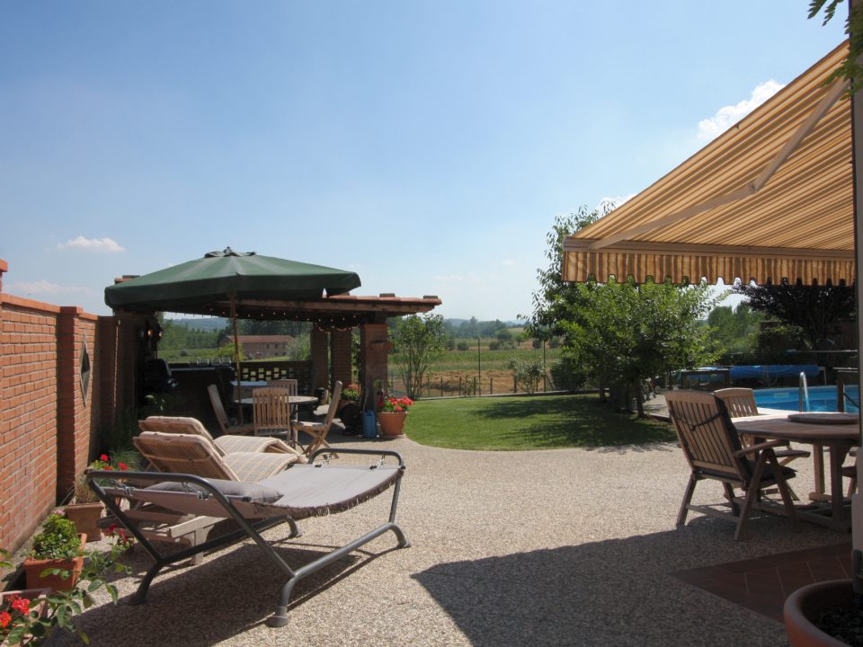 The villa's garden area